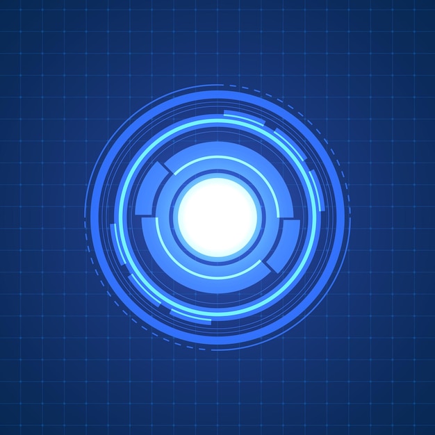 Abstract overlap circle digital background, smart lens technology with light effect, design concept