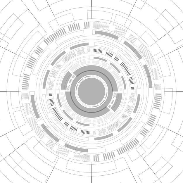 Fondo digitale astratto del cerchio di sovrapposizione, tecnologia astuta dell'obiettivo