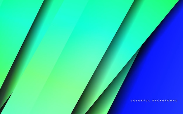 Vector abstract overlap layer papercut blue and green color background