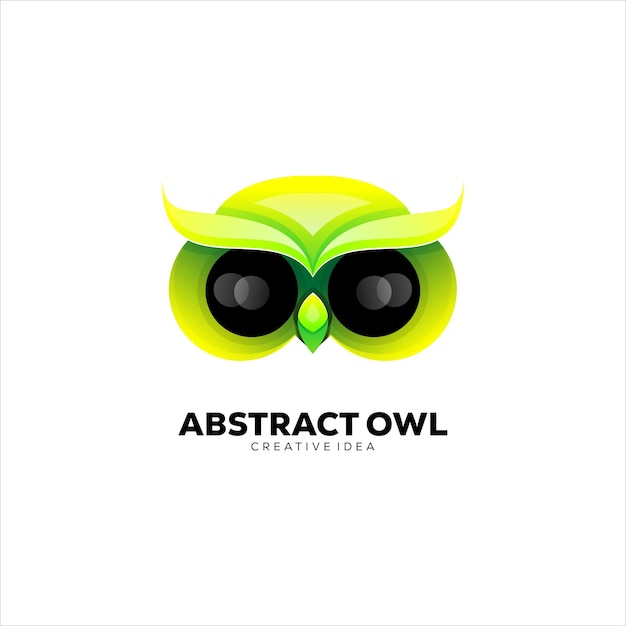 Abstract owl logo design modern colorful