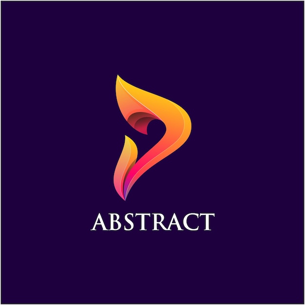 Vector abstract p with gradient color