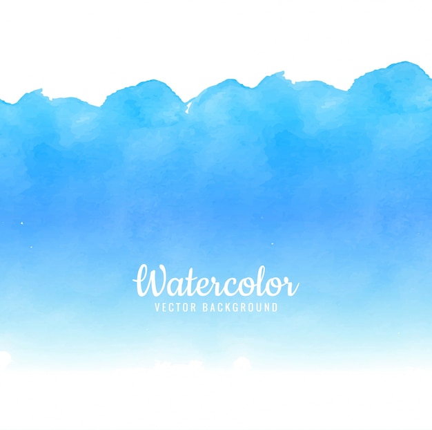 Abstract paint brush blue watercolor design