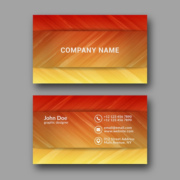 Vector abstract paint brush business card template