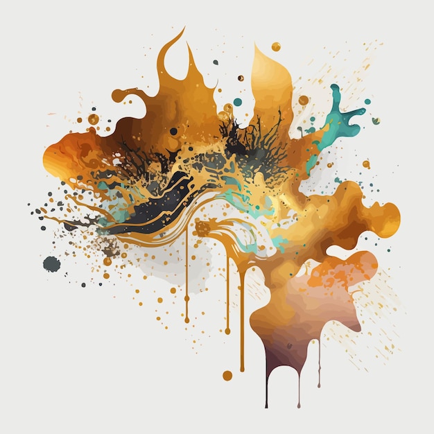 Vector abstract paint splatter on a white background watercolor color paint splash vector illustration