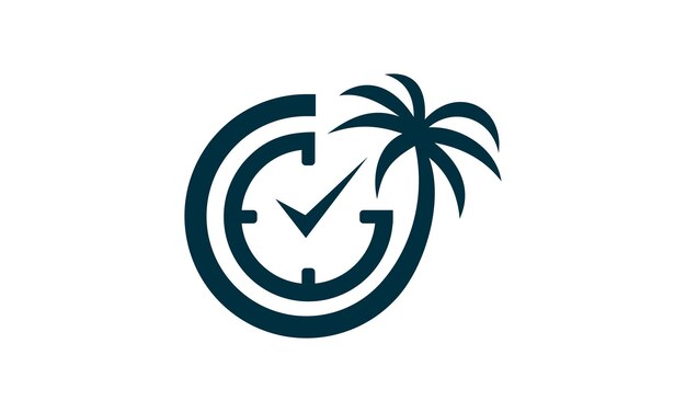 Abstract palm- en kloklogo