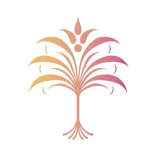 Abstract Palm Icon Vector Symbolizing Tranquility and Nature's Beauty in Contemporary Art