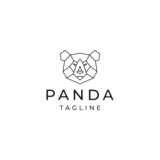 Abstract panda head logo icon design template