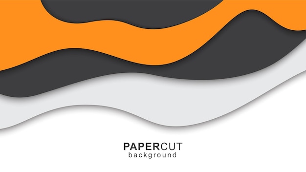 Abstract paper cut background with wavy design