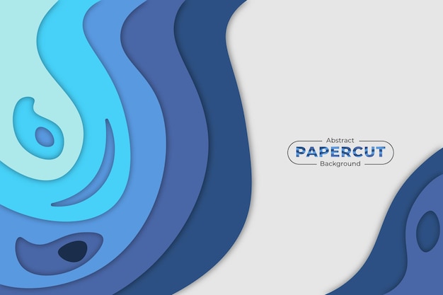 Abstract paper cut blue background