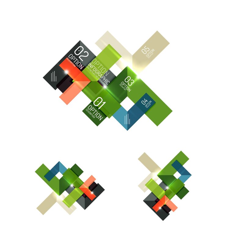 Vector abstract paper geometric infographic templates