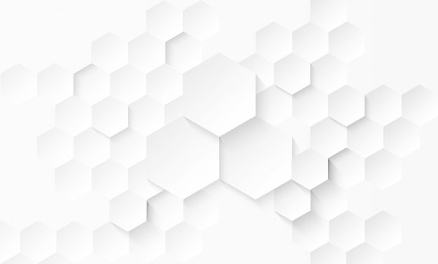 Abstract paper Hexagon white background .