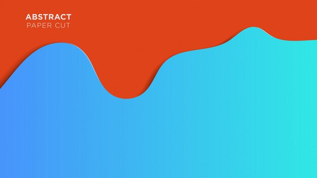 abstract papercut background blue and red fluid overlapping design