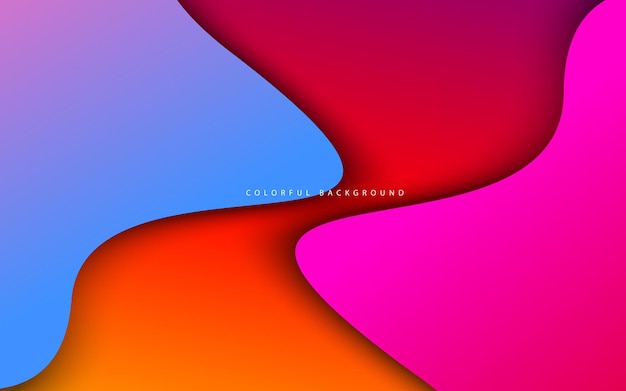 Abstract papercut overlap layer wave shape gradient color background