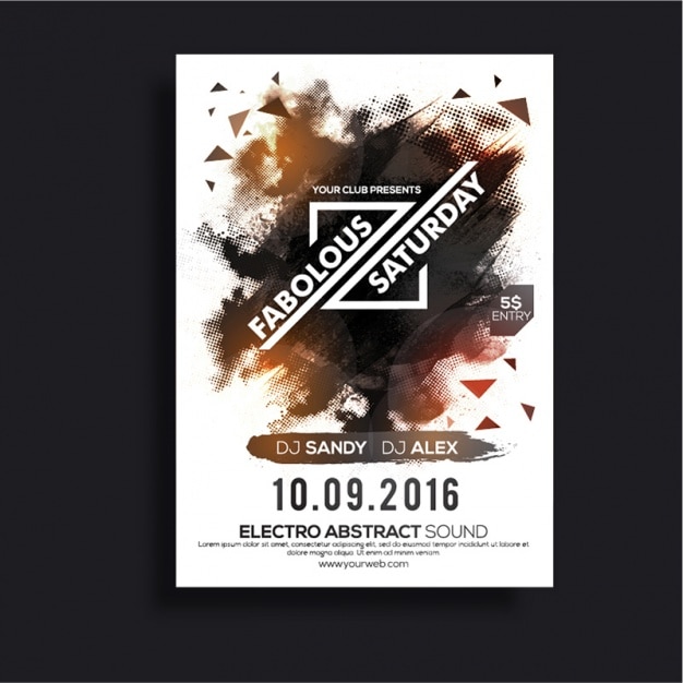 Abstract party flyer in brown tones