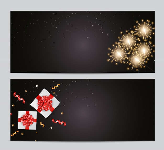 Abstract party holiday card set.  illustration