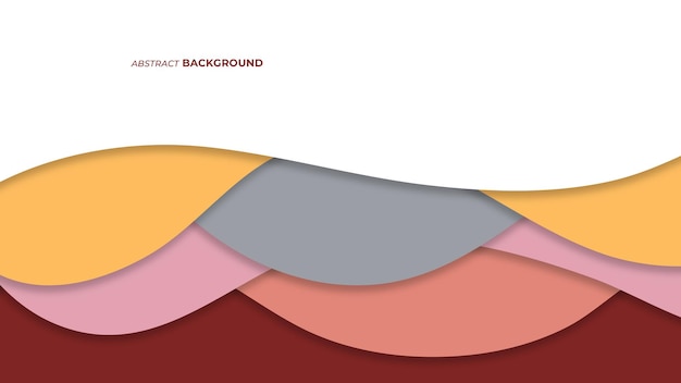 Abstract pastels kleur papier gesneden stijl achtergrond Realistische 3D gelaagde gladde buigende objecten Abstract golvend ontwerp