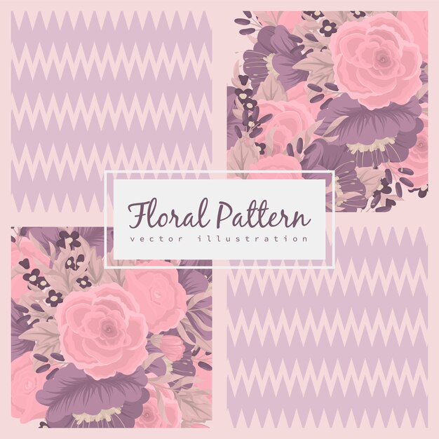 Abstract patchwork with flowers