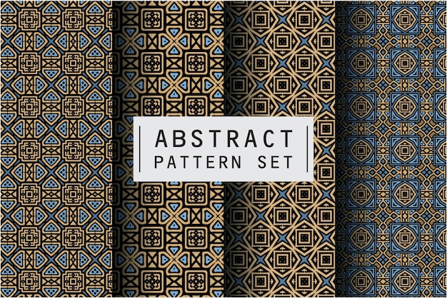Abstract patroon ingesteld met batik motief achtergrond