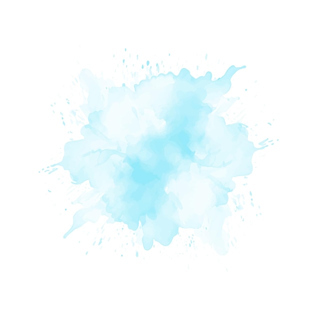 Vector abstract patroon met blauwe waterverf wolk cyan waterverf water brash splash textuur