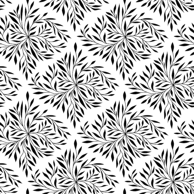 Abstract patroon van kruiden die op witte achtergrond bloeien