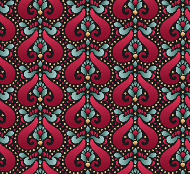 Abstract patroon van rood en turquoise geschikt voor gordijnen behang stof tegels