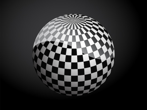 Vector abstract pattern cover black and white 3d ball vector illustration on dark background