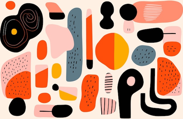 abstract pattern full of bright colors and geometric shapes