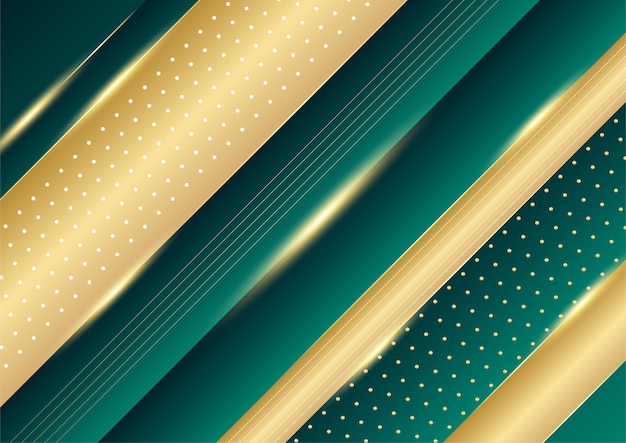 Abstract pattern luxury dark green and gold background