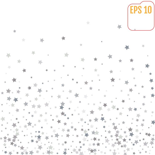 Silver glitter stars falling from the sky on white background. A Stock  Vector by ©Roussanov 183750564