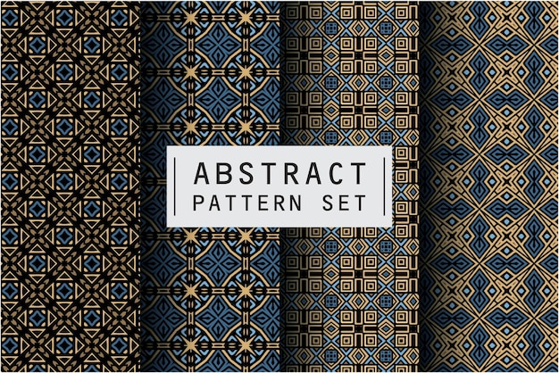 Abstract pattern set with batik motif background