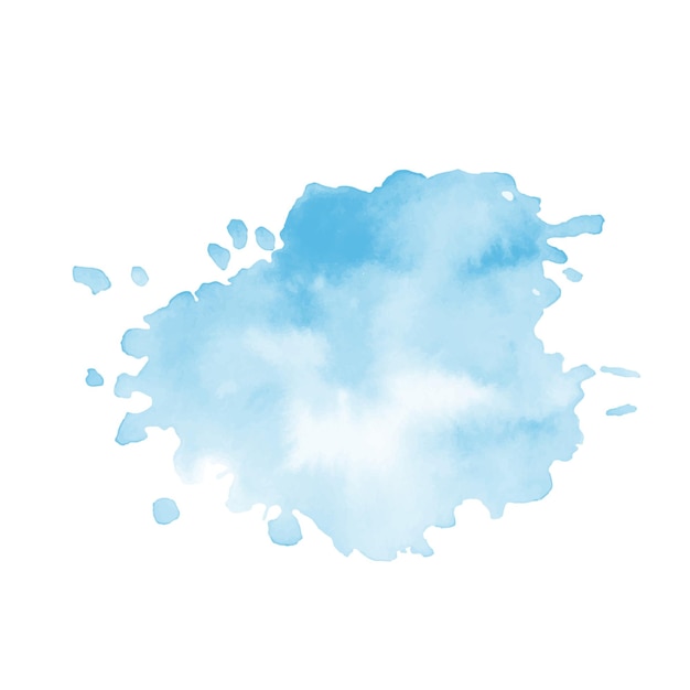 Vector abstract pattern with blue watercolor cloud on white background