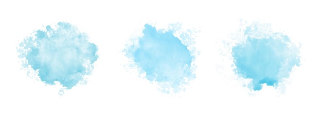 Вектор Абстрактный узор с голубыми акварельными облаками на белом фоне голубая акварельная вода дерзкая всплеск текстуры набор векторных пастельных цветов пятна краски синий акварельный фон