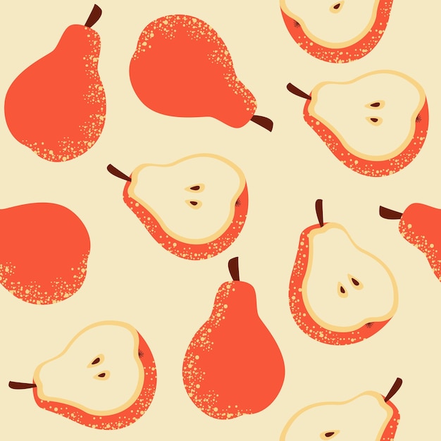 Abstract pears on light background Contemporary fruits Template for print textile wallpaper cover