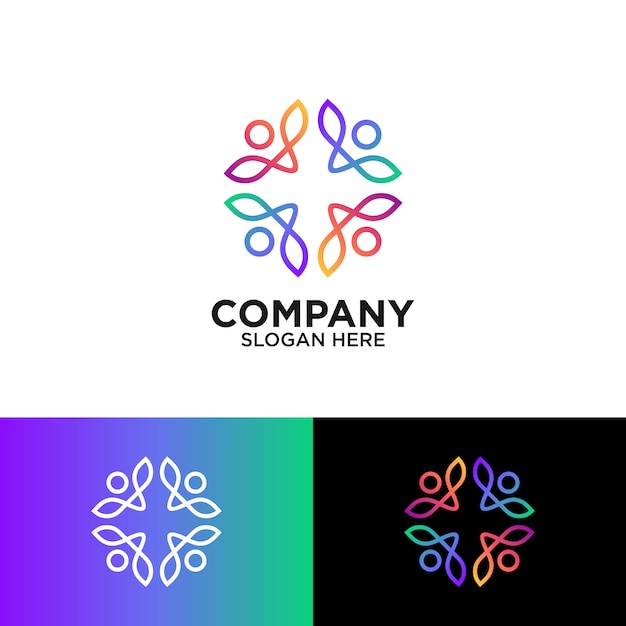 abstract people for community logo design