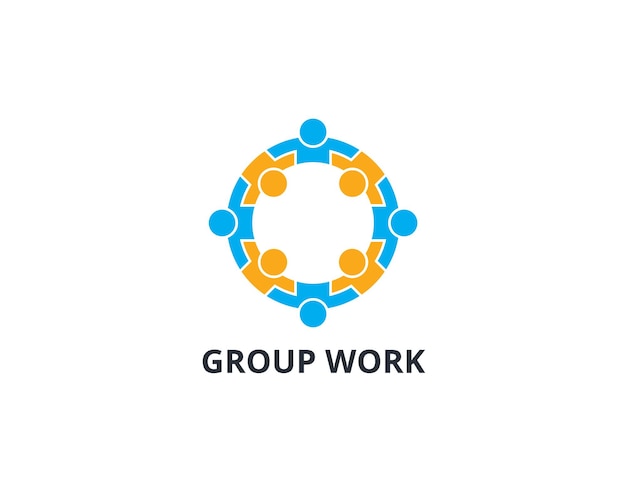 Abstract people group logo template design