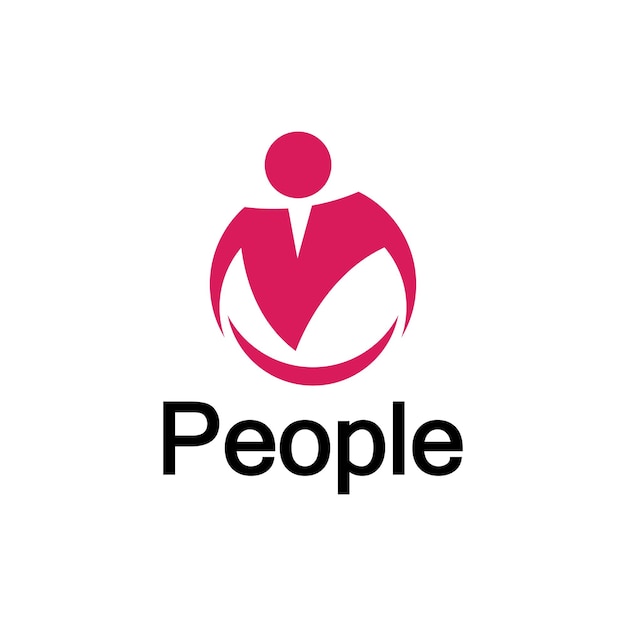 Вектор Абстрактная форма логотипа людей с человеческой иконой изолирована на белом фоне