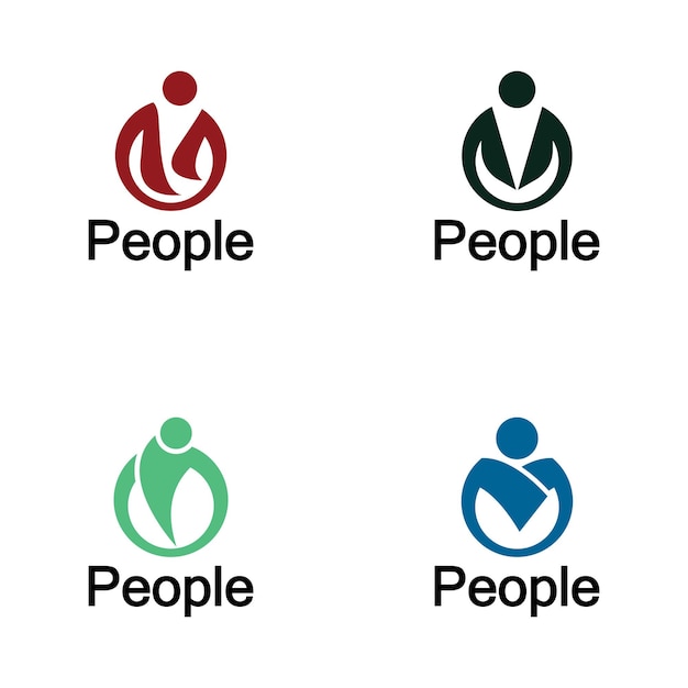 Abstract People Logo Cirkelvorm met menselijk icoon geïsoleerd op witte achtergrond