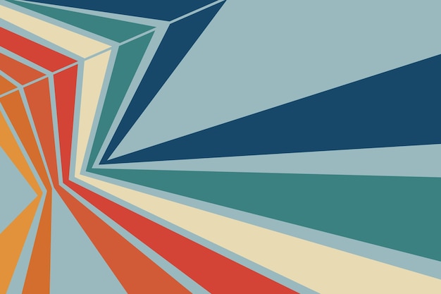 Vector abstract perspective line retro background