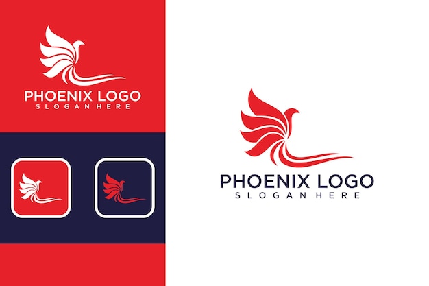 abstract phoenix logo design