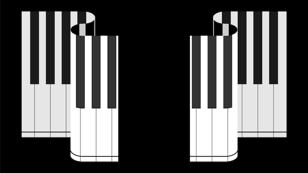 Abstract piano keys music keyboard instrument song melody vector design style