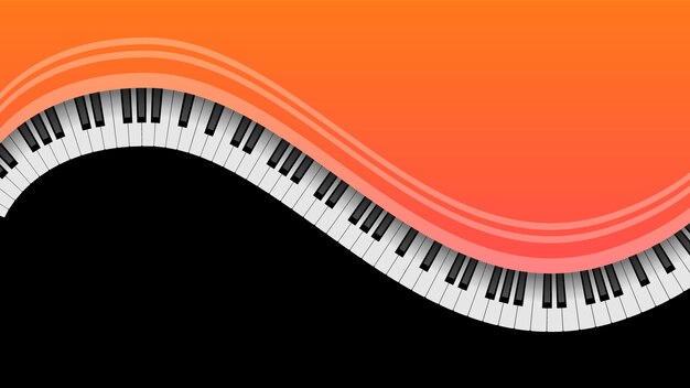 Vector Illustration. Fond Plat Musical. Touche De Piano, Clavier. Mélodie.  Instrument. Clip Art Libres De Droits, Svg, Vecteurs Et Illustration. Image  67274293