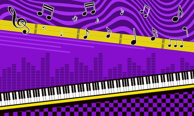 Abstract piano musical flat background