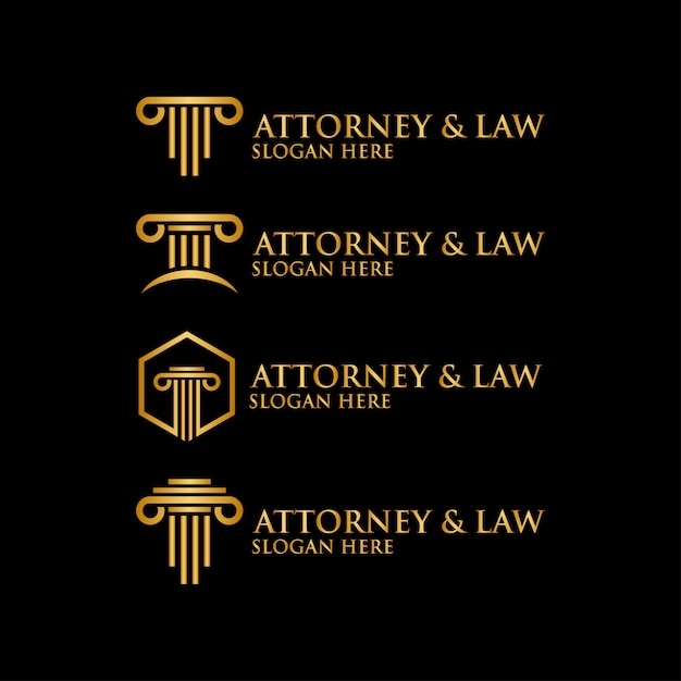 Abstract pillar attorney law logo template vector