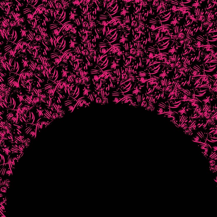 Vector abstract pink circle persian pattern