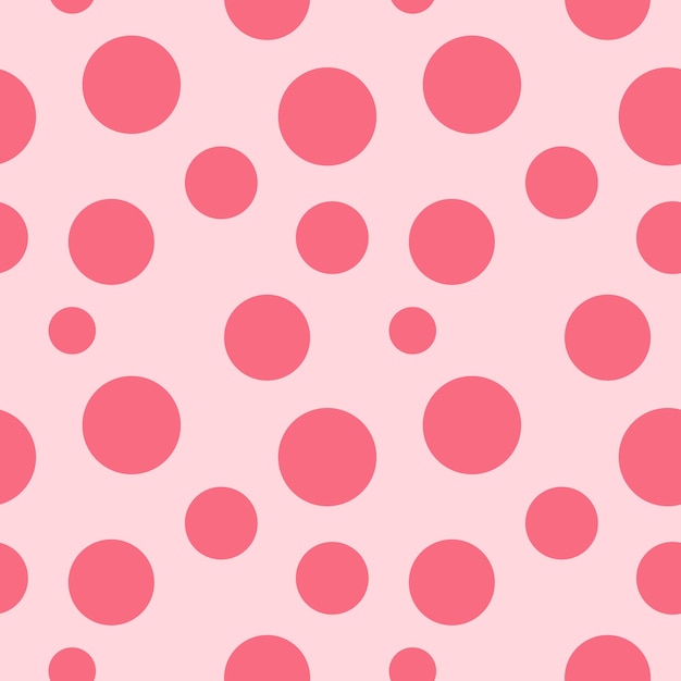 Vector abstract pink circle seamless pattern on light pink background for graphic design element