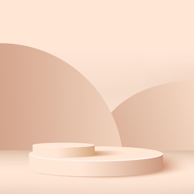 Абстрактные розовые геометрические 3d подиумы.