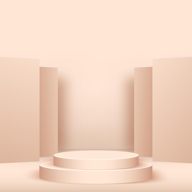 Abstract pink geometric 3d podiums. 