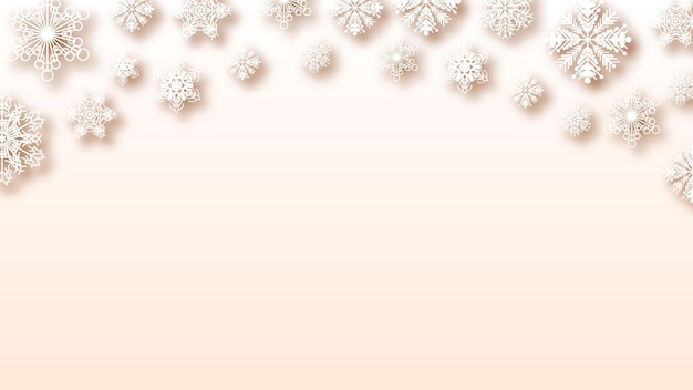 Abstract pink gradinet sfondo inverno con fiocchi di neve ombre vettore modello di stile di disegno