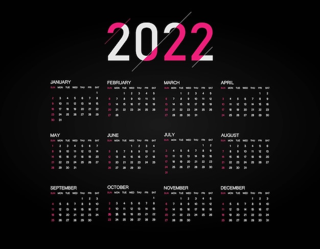 abstract pink header calendar 2022