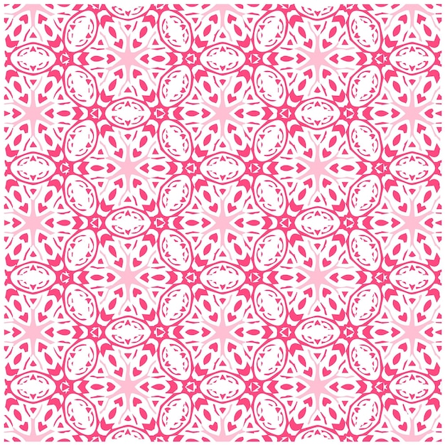 Abstract pink mandala or ikat wallpaper pattern background